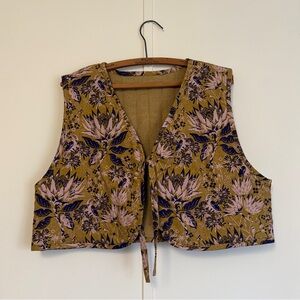 Reversible Quilted Tie-Front Vest